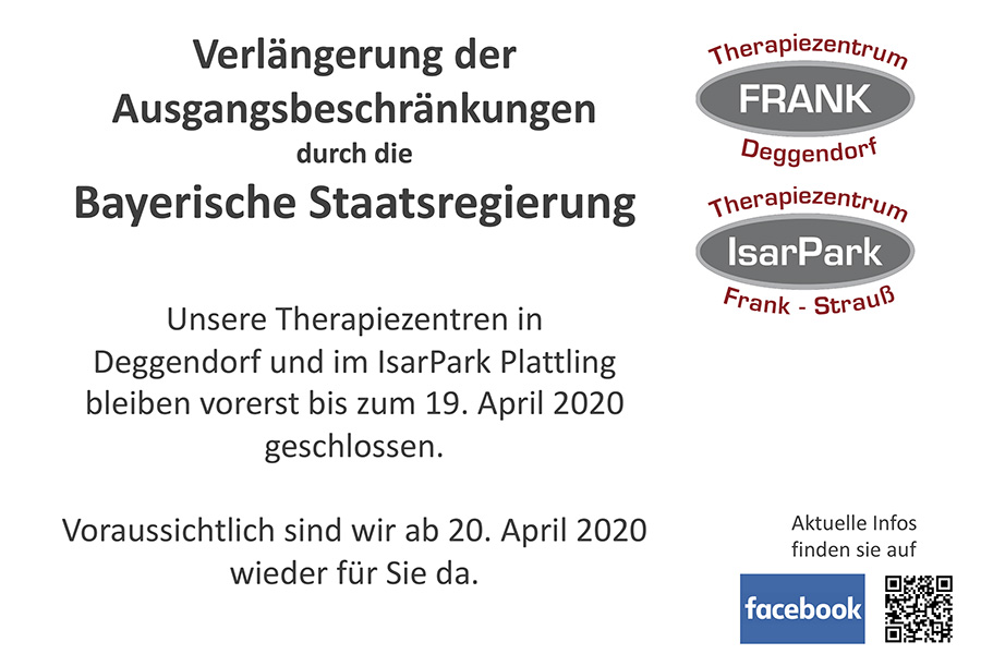 Therapiezentren vorübergehend geschlossen