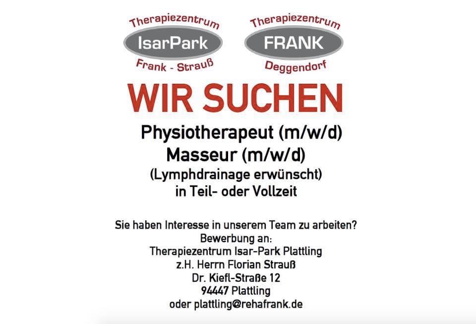 Job als Physiotherapeut und Masseur in Plattling und Deggendorf